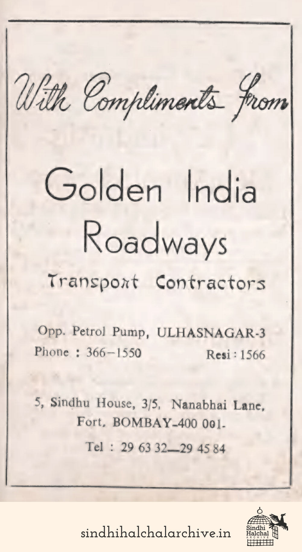 Image of AD Golden India Roadways
